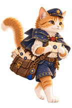 便りを運ぶ郵便猫